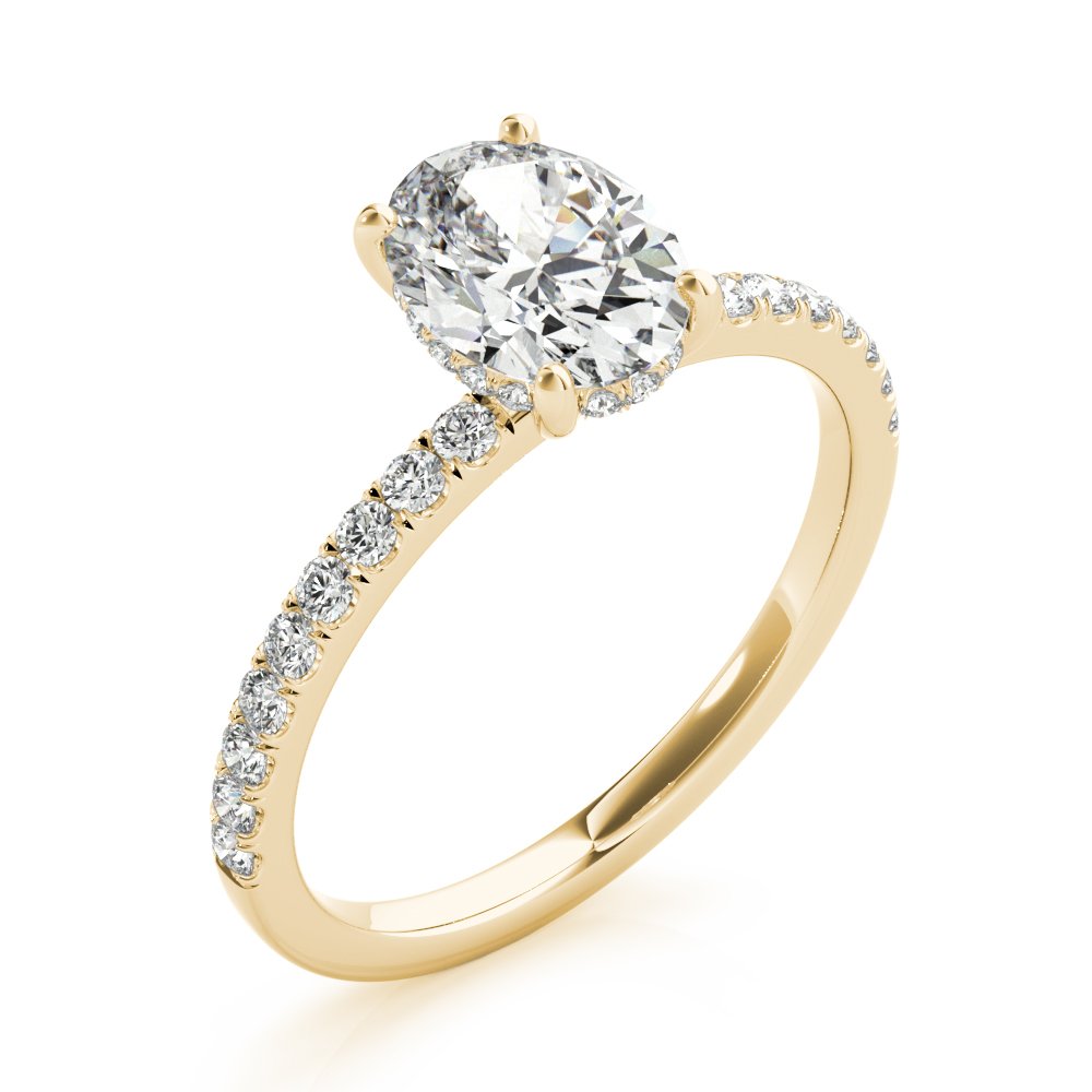 Ivy Oval Hidden Halo Engagement Ring In 14k White Gold