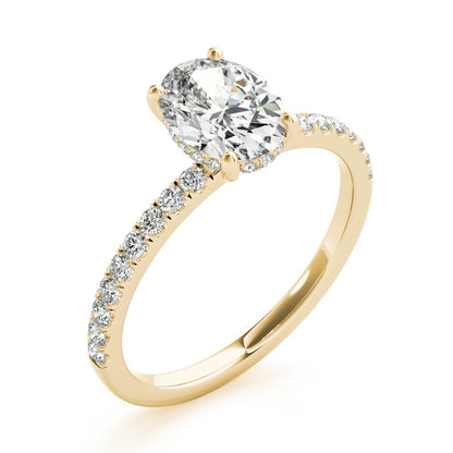 Ivy Oval Hidden Halo Engagement Ring In 14k White Gold