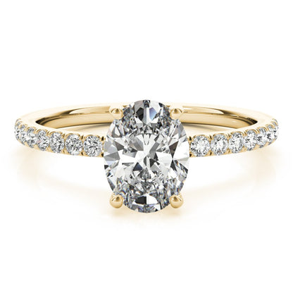 Ivy Oval Hidden Halo Engagement Ring In 14k White Gold