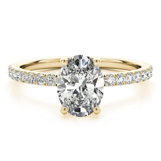 Ivy Oval Hidden Halo Engagement Ring In 14k White Gold
