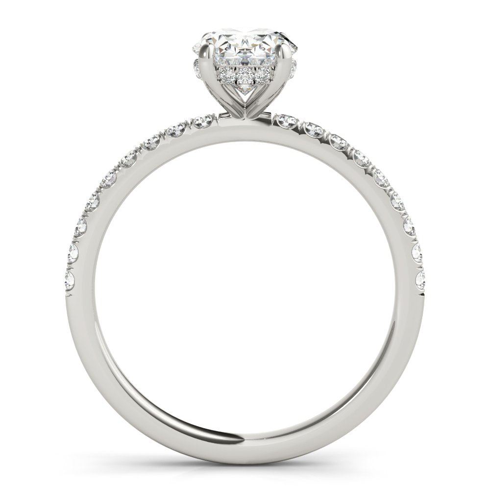 Ivy Oval Hidden Halo Engagement Ring In 14k White Gold