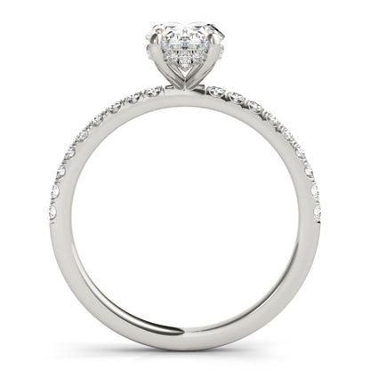 Ivy Oval Hidden Halo Engagement Ring In 14k White Gold