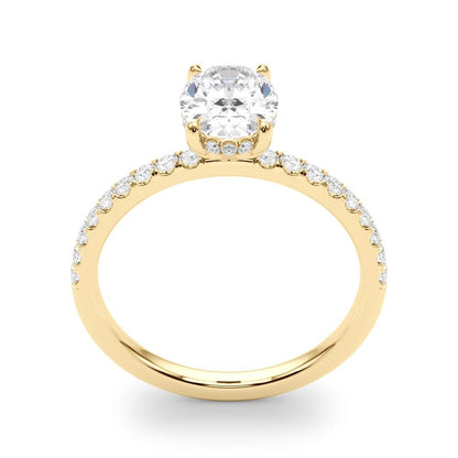 Ivy Oval Hidden Halo Engagement Ring In 14k White Gold