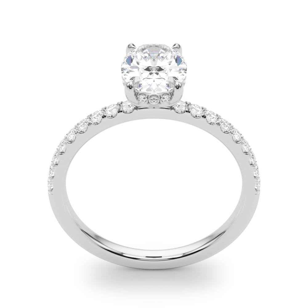 Ivy Oval Hidden Halo Engagement Ring In 14k White Gold