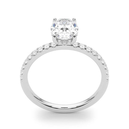 Ivy Oval Hidden Halo Engagement Ring In 14k White Gold
