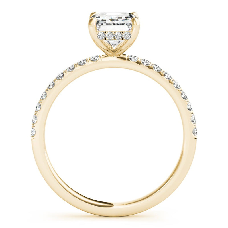 Jasmine Emerald Cut Hidden Halo Engagement Ring