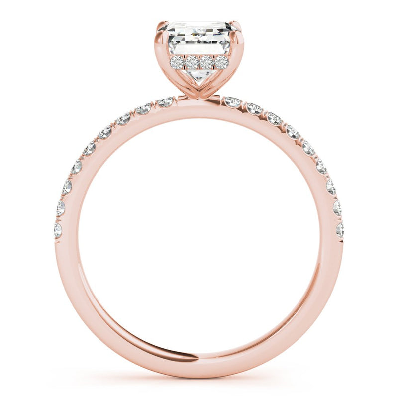 Jasmine Emerald Cut Hidden Halo Engagement Ring