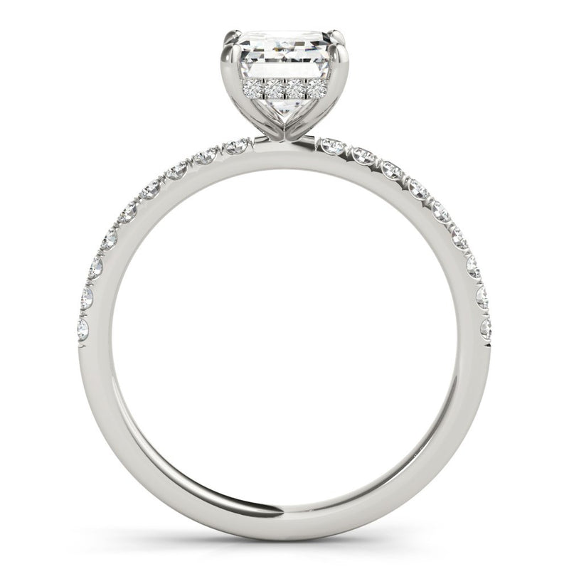 Jasmine Emerald Cut Hidden Halo Engagement Ring