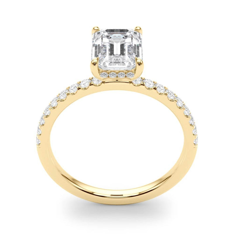 Jasmine Emerald Cut Hidden Halo Engagement Ring