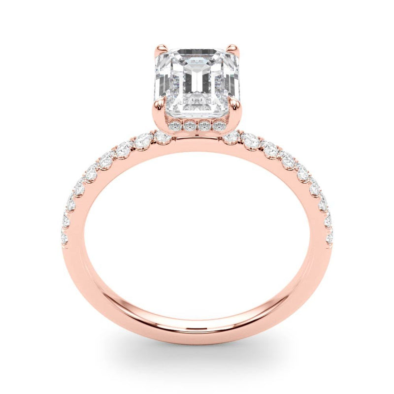 Jasmine Emerald Cut Hidden Halo Engagement Ring