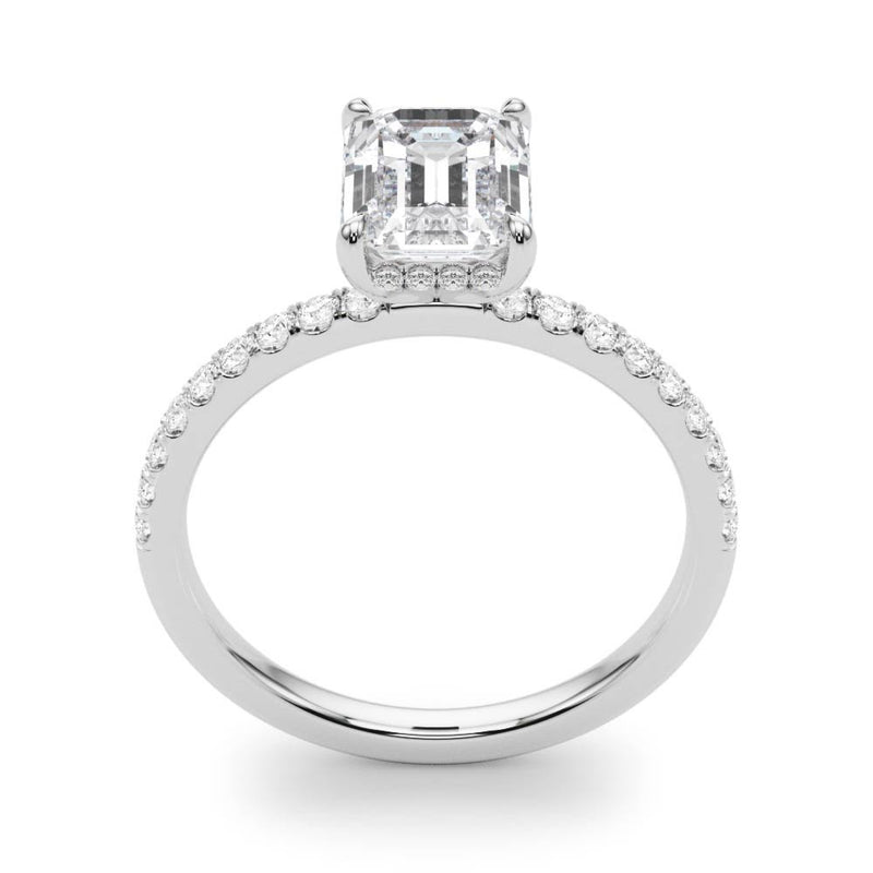 Jasmine Emerald Cut Hidden Halo Engagement Ring