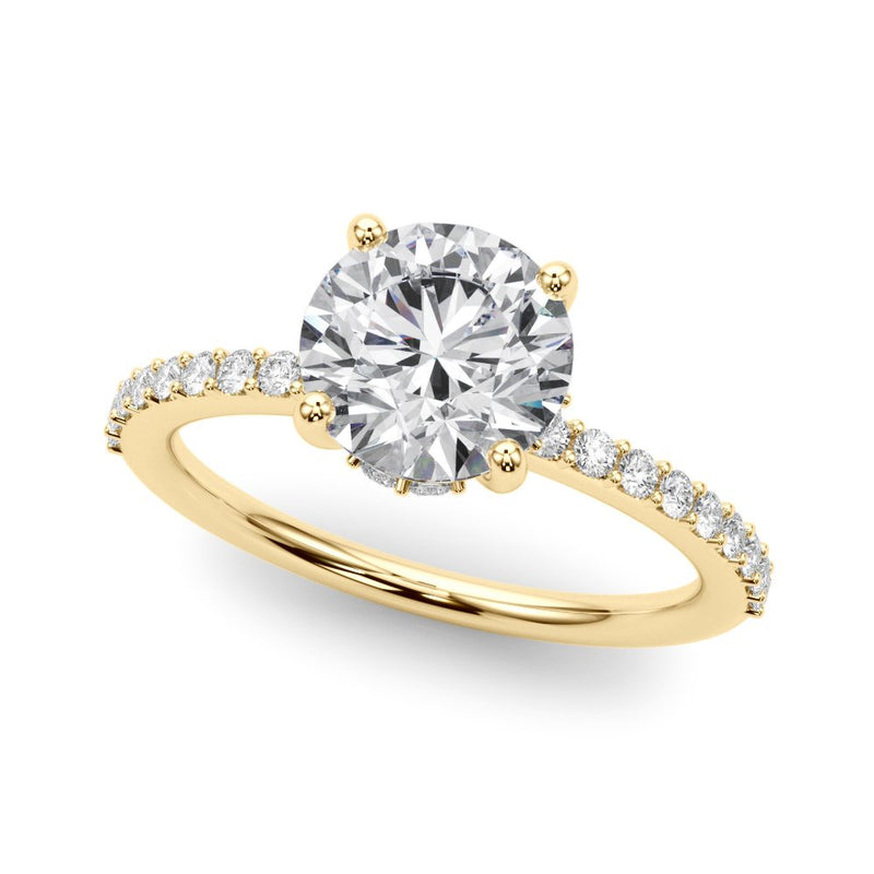 Dahlia Round Hidden Halo Engagement Ring