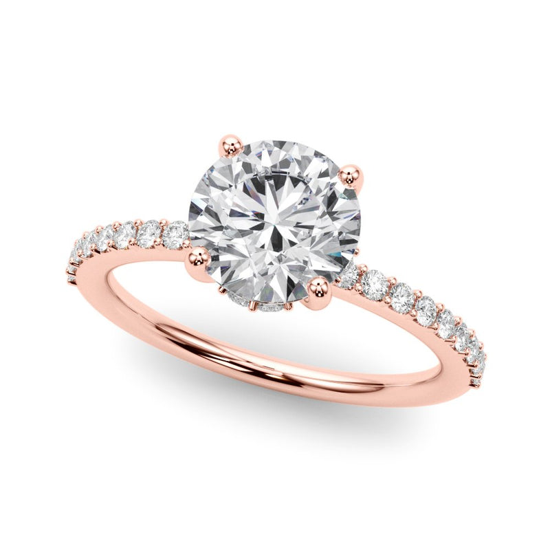 Dahlia Round Hidden Halo Engagement Ring
