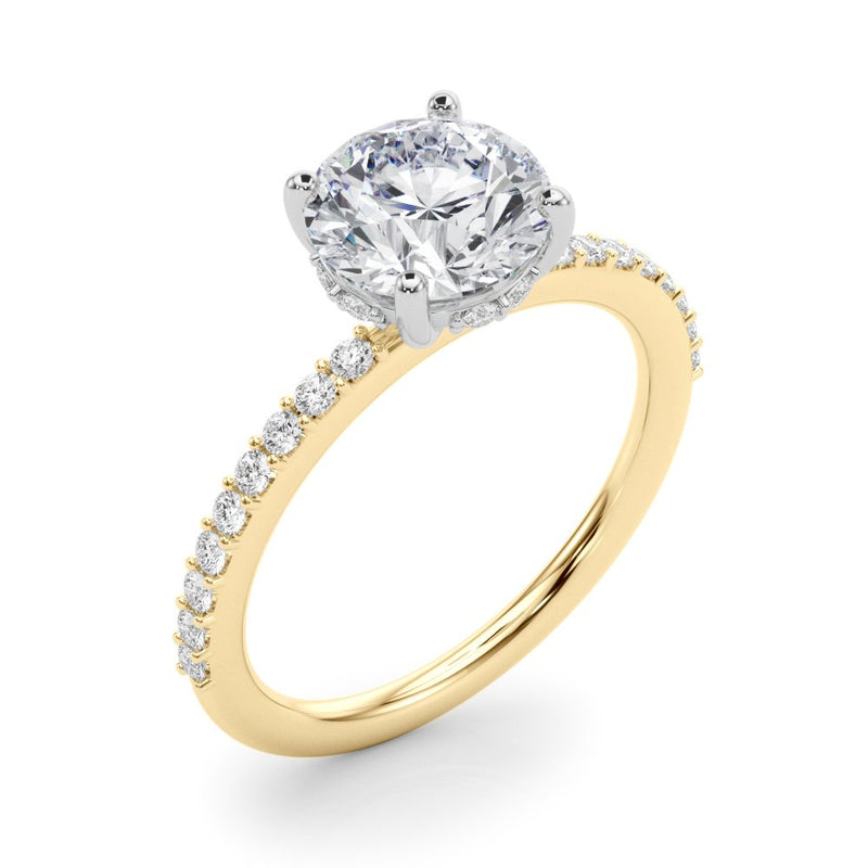 Dahlia Round Hidden Halo Engagement Ring