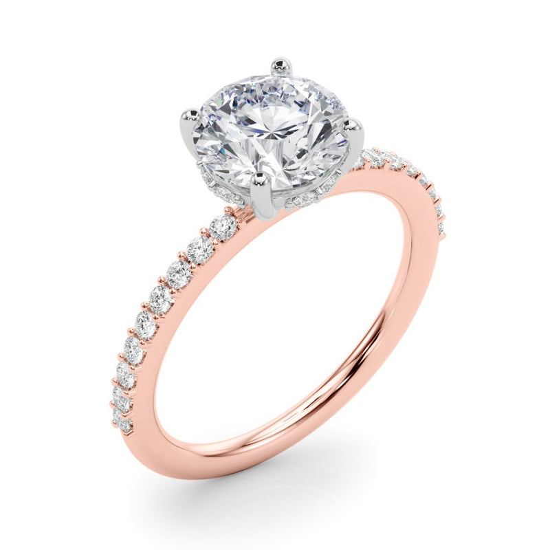 Dahlia Round Hidden Halo Engagement Ring