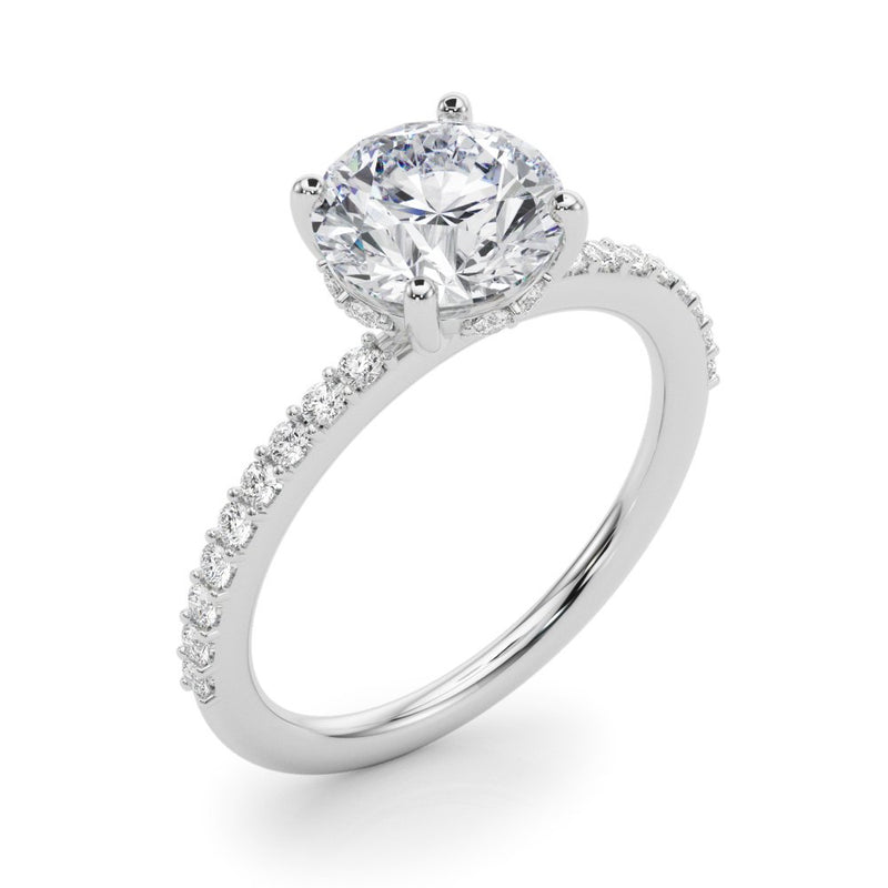 Dahlia Round Hidden Halo Engagement Ring