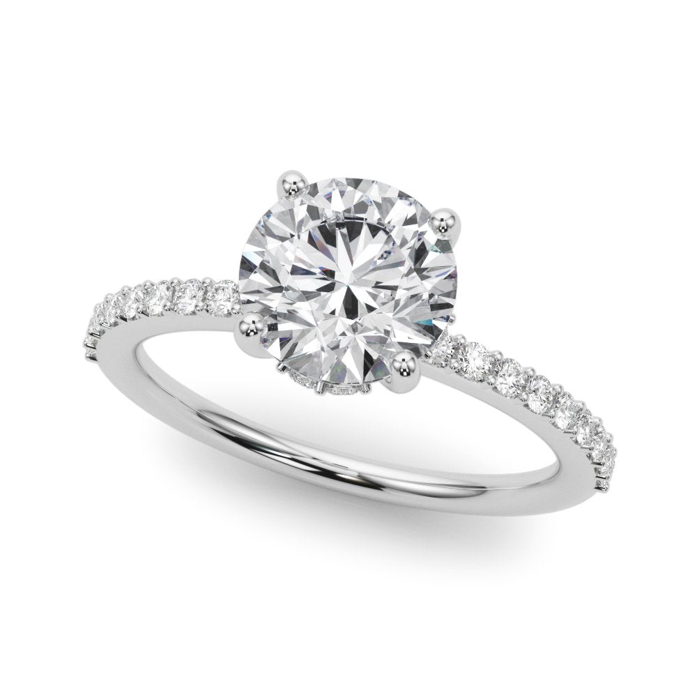 Dahlia Round Hidden Halo Engagement Ring