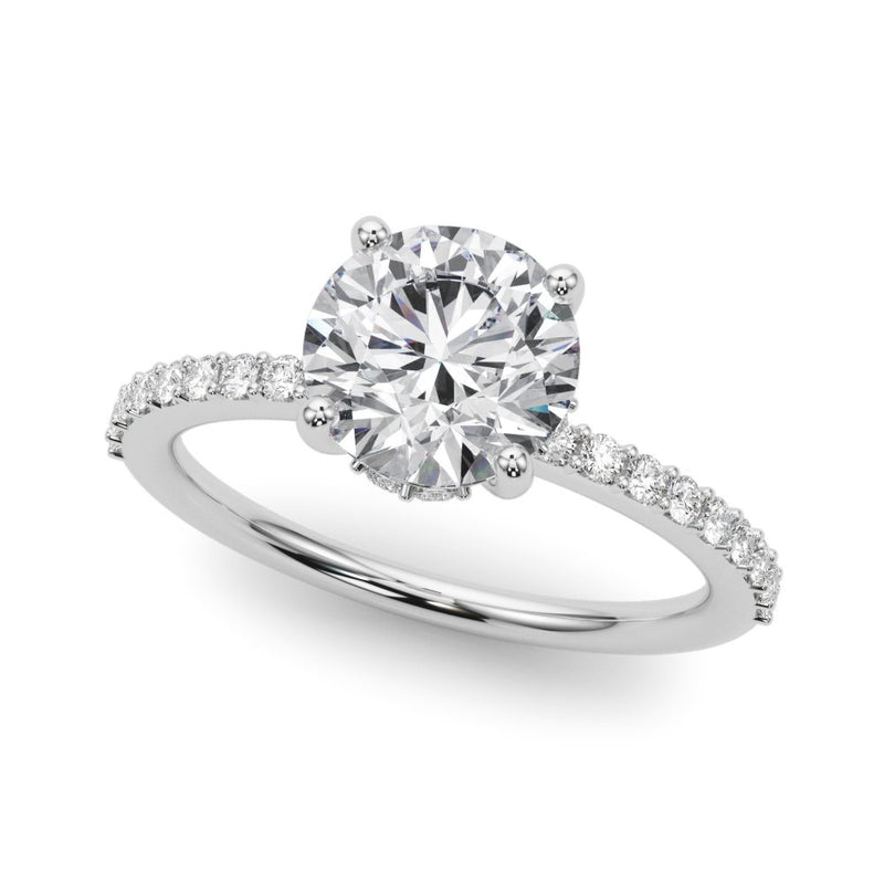 Dahlia Round Hidden Halo Engagement Ring