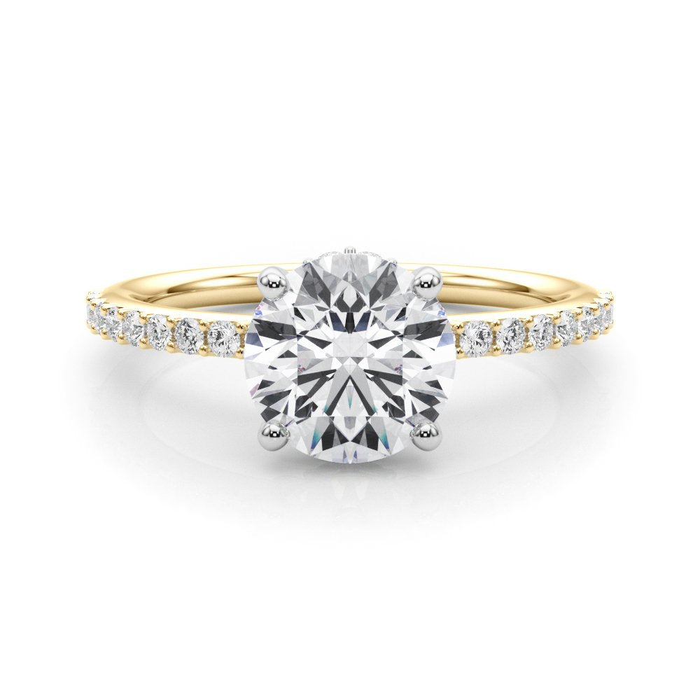 Dahlia Round Hidden Halo Engagement Ring