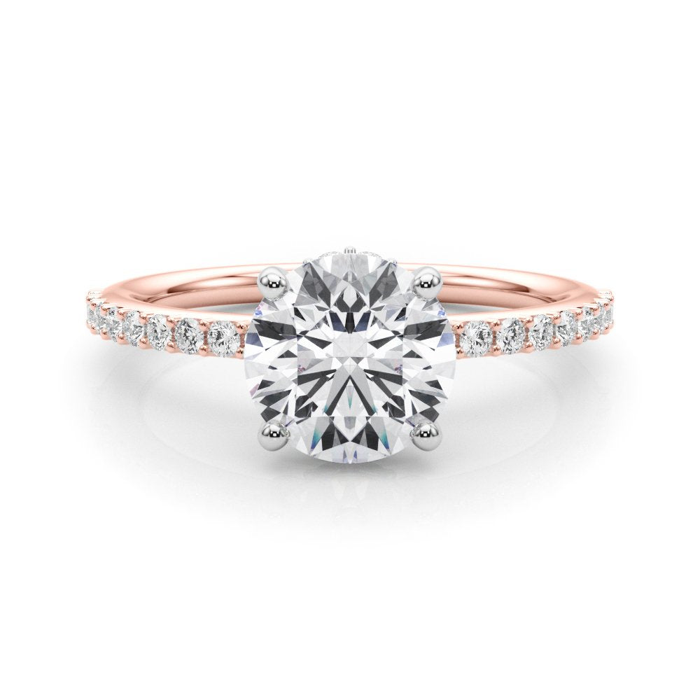 Dahlia Round Hidden Halo Engagement Ring
