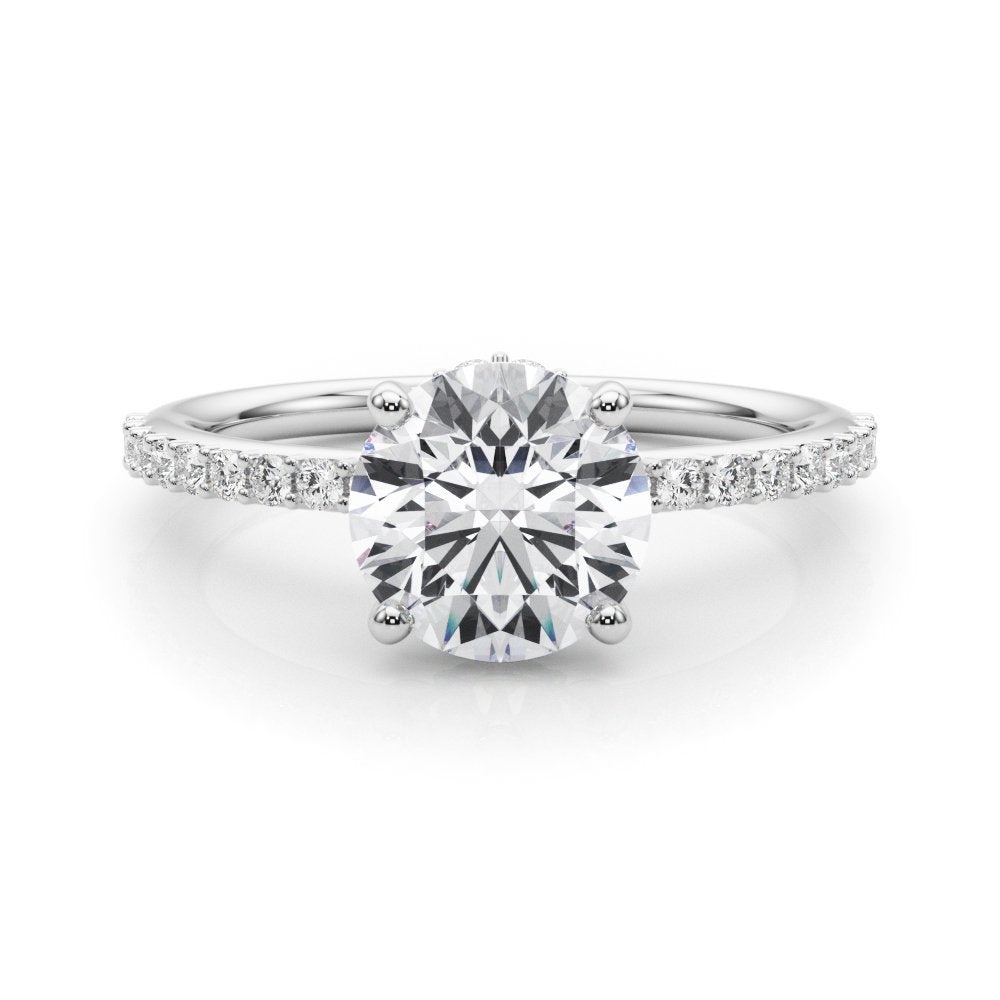Dahlia Round Hidden Halo Engagement Ring