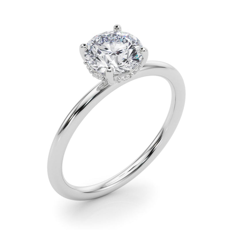 Erika Round Hidden Halo Engagement Ring