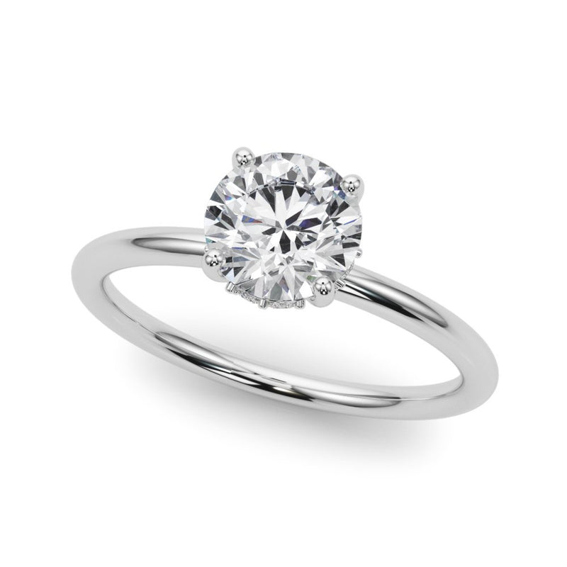 Erika Round Hidden Halo Engagement Ring