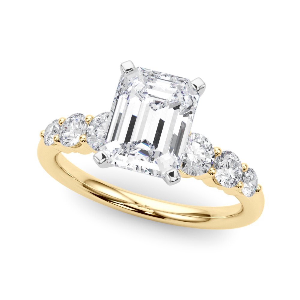 Camille Round Single Row Engagement Ring In 14k White Gold