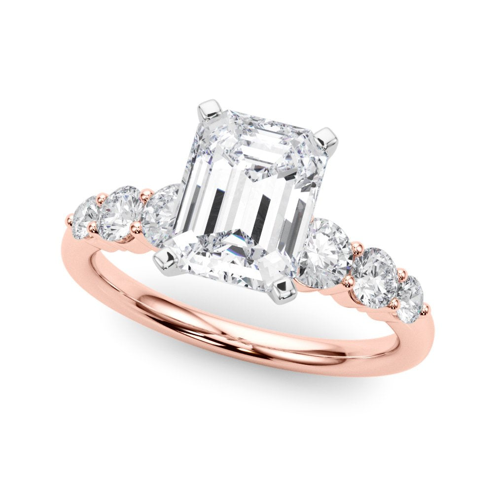 Camille Round Single Row Engagement Ring In 14k White Gold