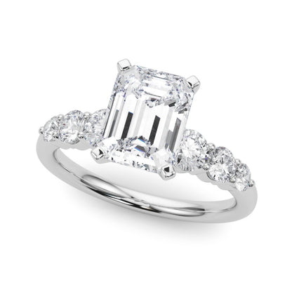 Camille Round Single Row Engagement Ring In 14k White Gold