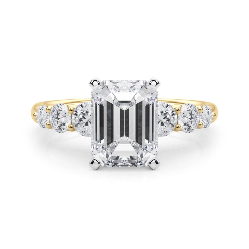 Camille Round Single Row Engagement Ring In 14k White Gold
