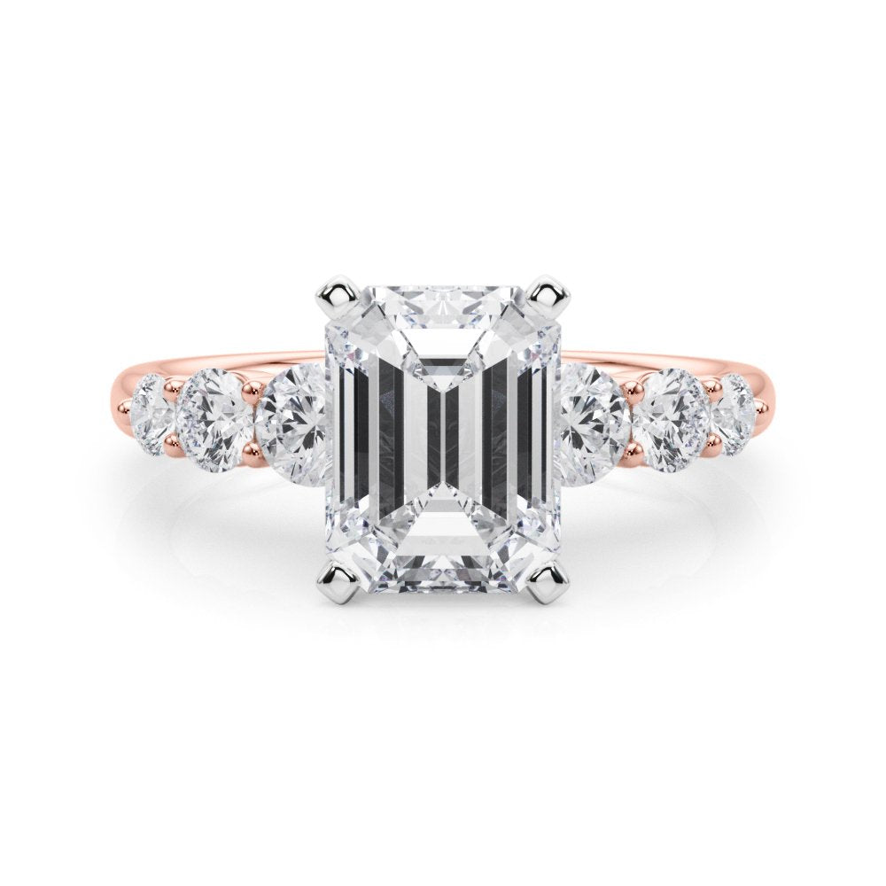 Camille Round Single Row Engagement Ring In 14k White Gold