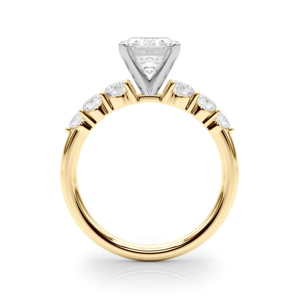 Camille Round Single Row Engagement Ring In 14k White Gold