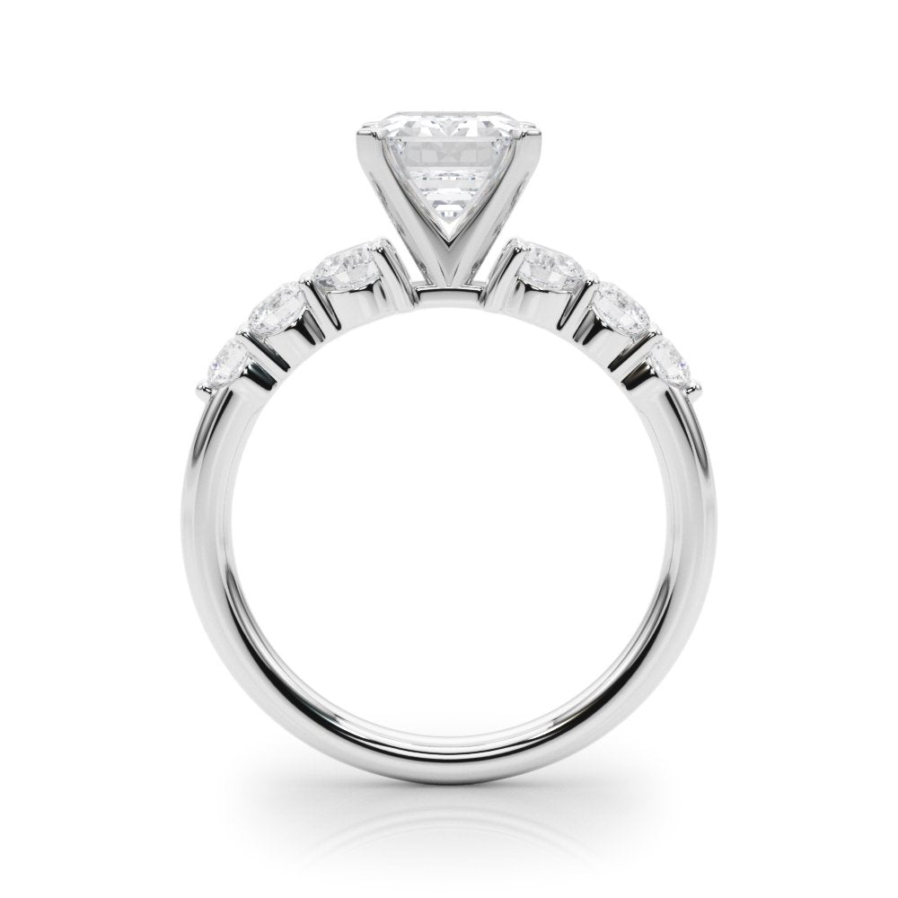 Camille Round Single Row Engagement Ring In 14k White Gold