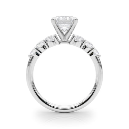 Camille Round Single Row Engagement Ring In 14k White Gold