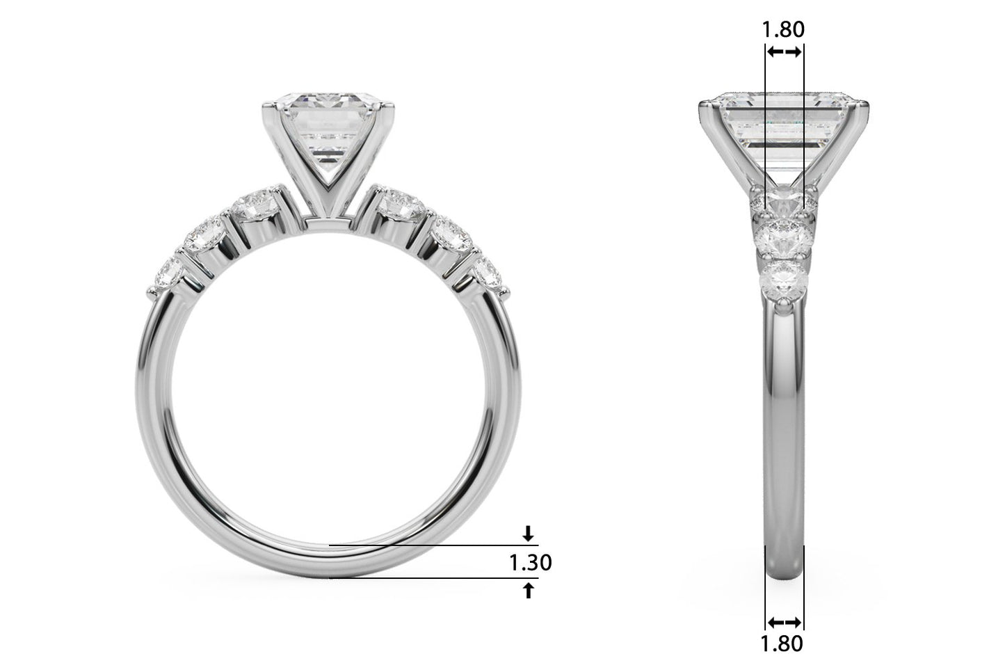 Camille Round Single Row Engagement Ring In 14k White Gold