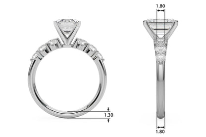 Camille Round Single Row Engagement Ring In 14k White Gold