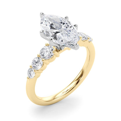 Camille Round Single Row Engagement Ring In 14k White Gold
