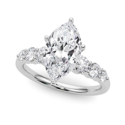 Camille Round Single Row Engagement Ring In 14k White Gold