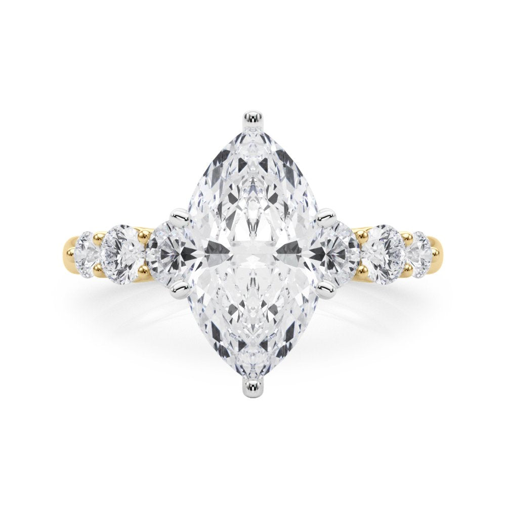 Camille Round Single Row Engagement Ring In 14k White Gold