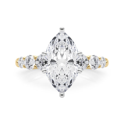 Camille Round Single Row Engagement Ring In 14k White Gold