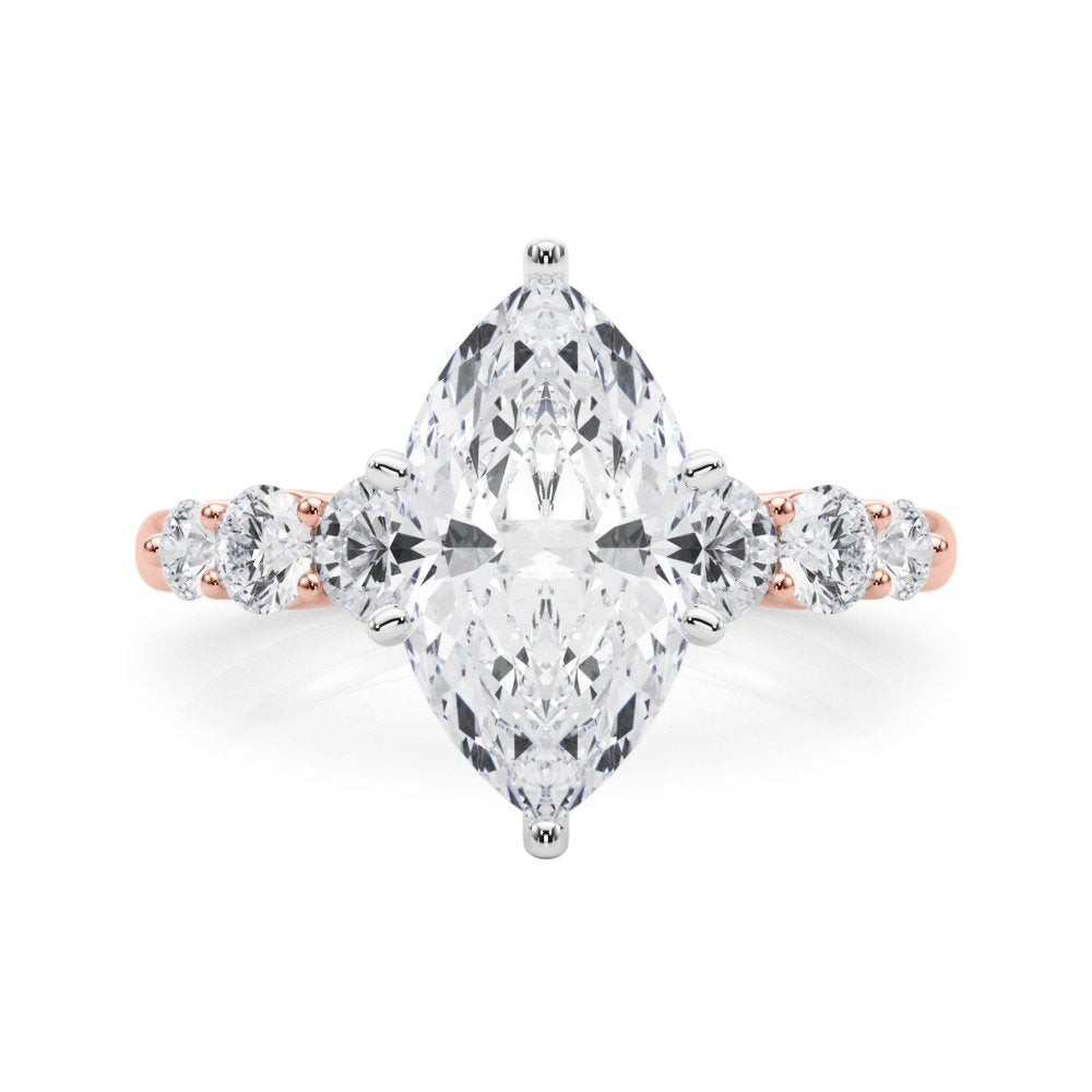 Camille Round Single Row Engagement Ring In 14k White Gold