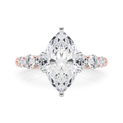 Camille Round Single Row Engagement Ring In 14k White Gold