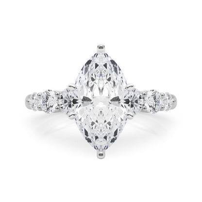 Camille Round Single Row Engagement Ring In 14k White Gold