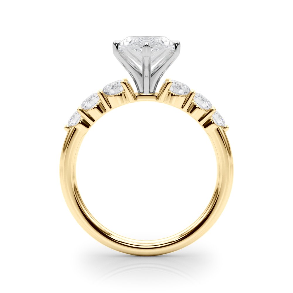 Camille Round Single Row Engagement Ring In 14k White Gold