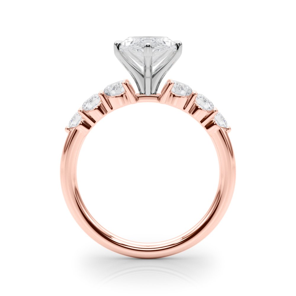 Camille Round Single Row Engagement Ring In 14k White Gold