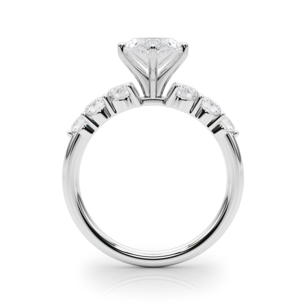 Camille Round Single Row Engagement Ring In 14k White Gold