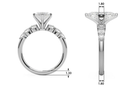 Camille Round Single Row Engagement Ring In 14k White Gold