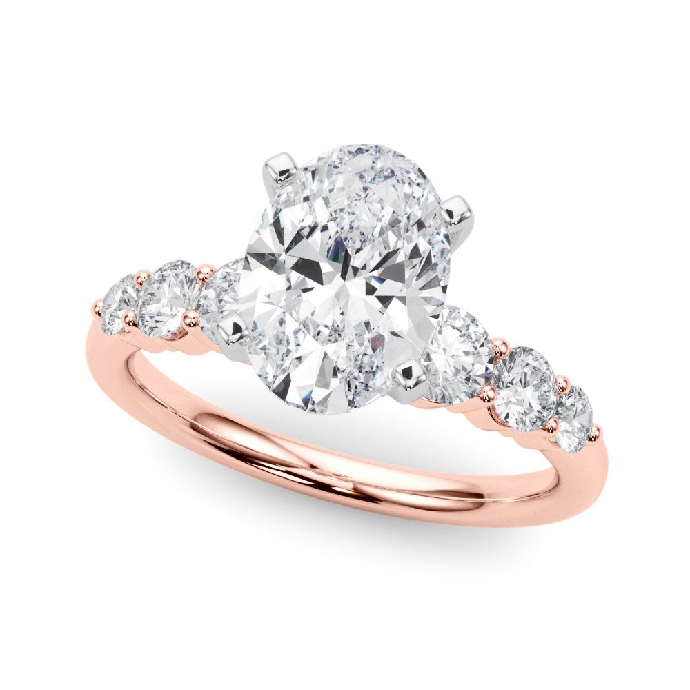 Camille Round Single Row Engagement Ring In 14k White Gold