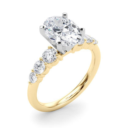 Camille Round Single Row Engagement Ring In 14k White Gold